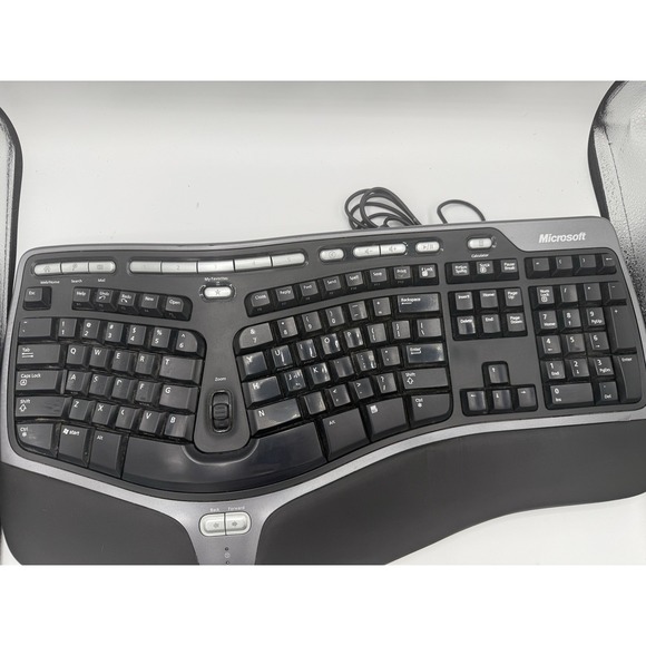 Microsoft Natural Ergonomic Keyboard 4000 v1.0 KU-0462 USB Black Wrist Padding - Picture 2 of 6